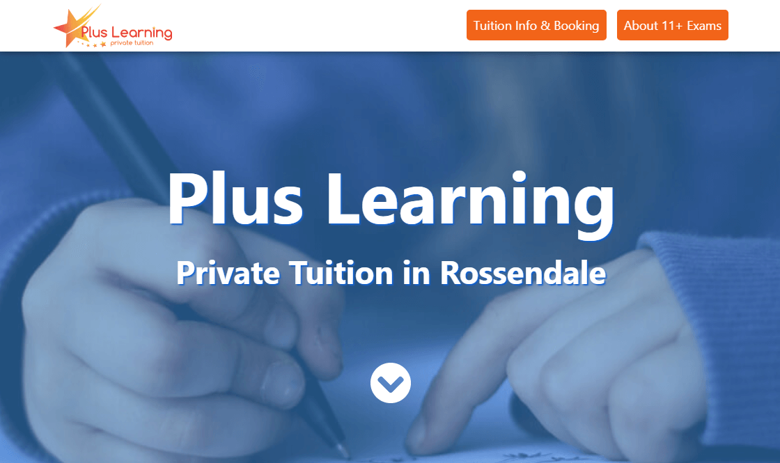 Plus Learning Tuition homepage